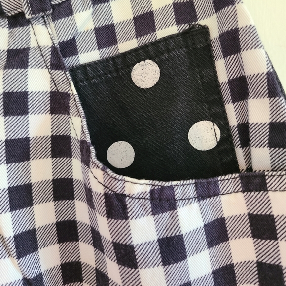 EMANUELLE - High waisted checkered/ polka dot jeans - Picture 11 of 15